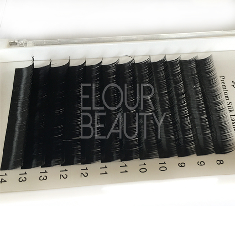 New hot private label ellipse flat eyelash extensions ES24